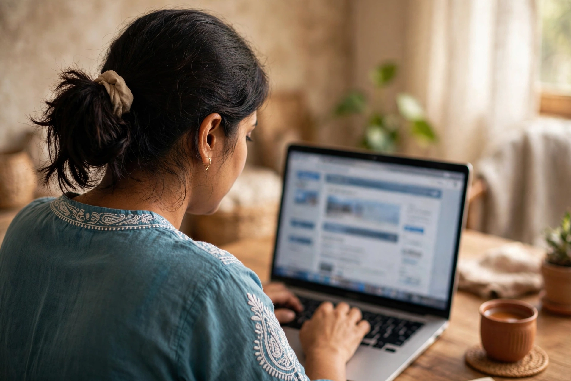 Updating Aadhaar address online from home on laptop
