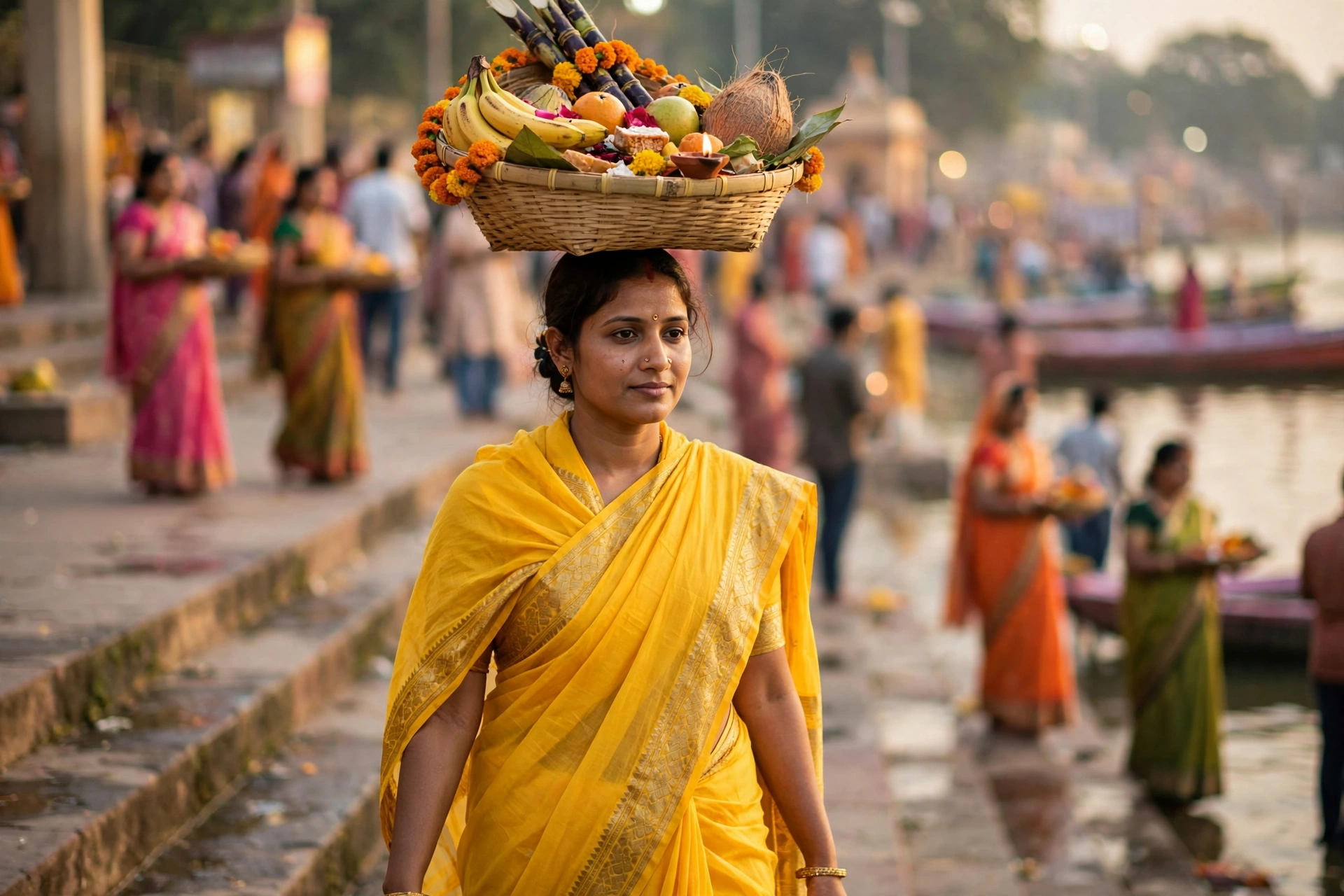 सूप लिए महिला