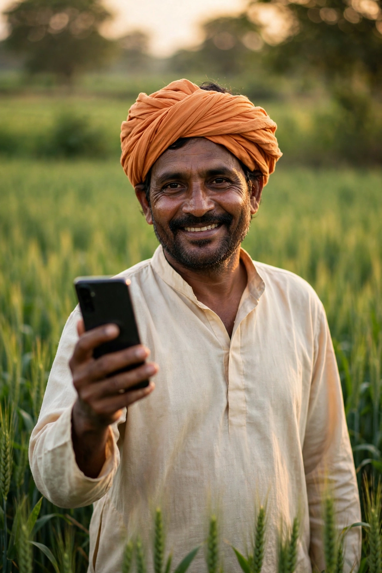 CM Kisan Kalyan Yojana MP 2026 — farmer checking payment status on phone in wheat field