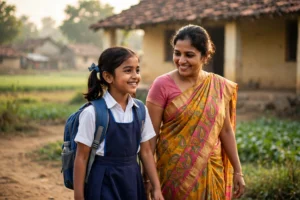 ladli laxmi yojana 2.0 - स्कूल जाती बेटी और उसकी माँ